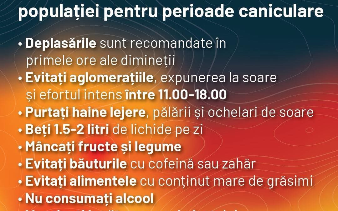 Recomandări privind protecția populației pentru perioade caniculare