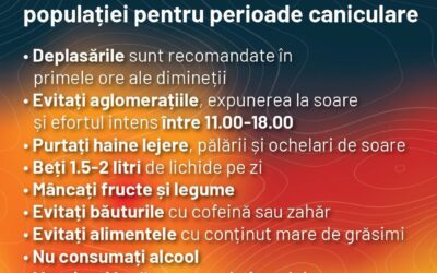 Recomandări privind protecția populației pentru perioade caniculare