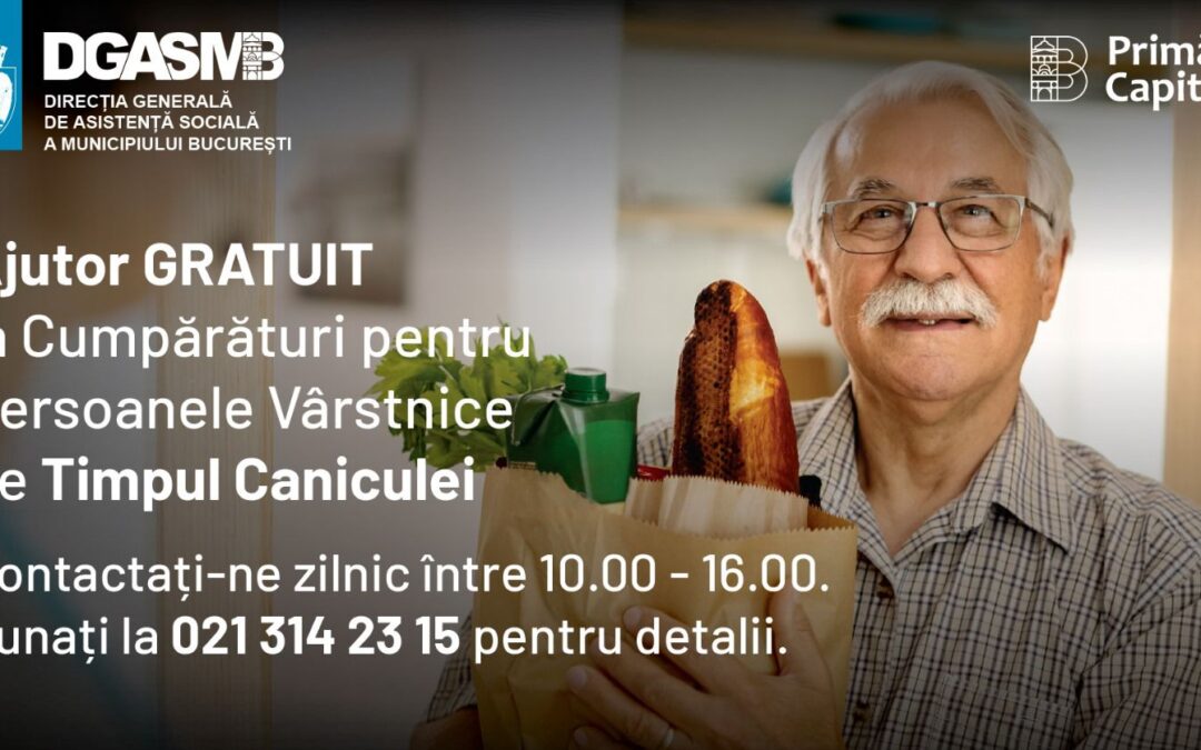 Ajutor la cumpărături, pentru persoanele vârstnice, pe timpul caniculei